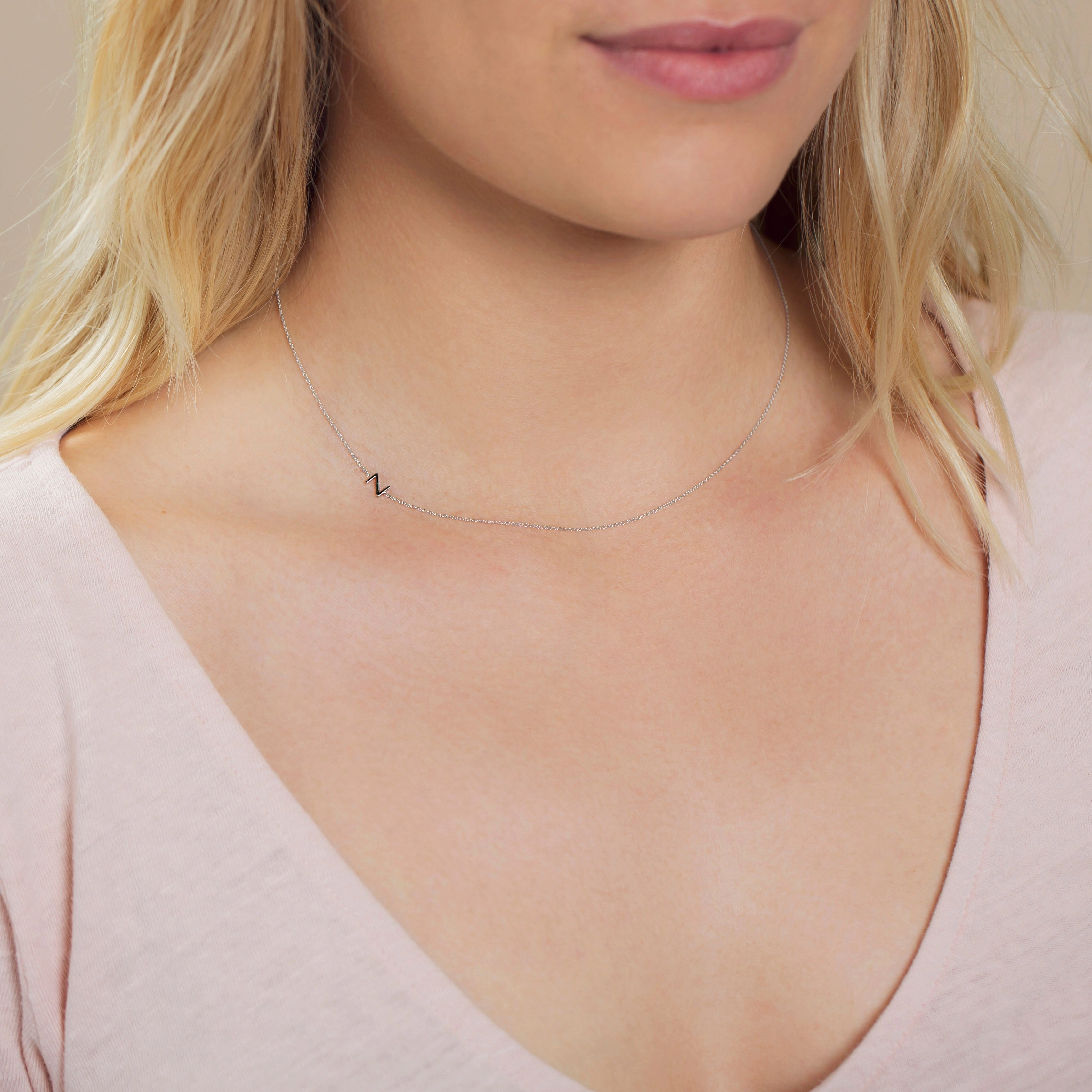 14k Asymmetrical Letter Necklace - Z