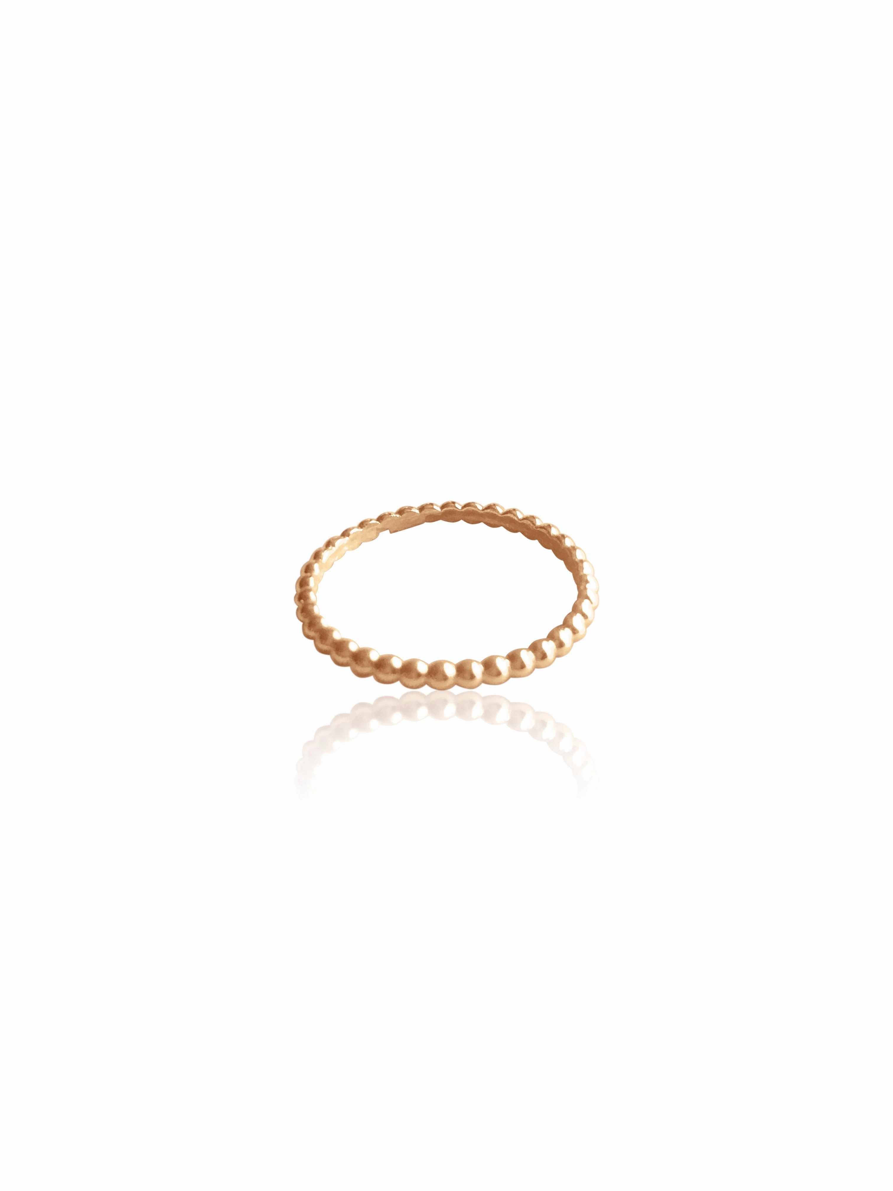 14K Beaded Stackable Band