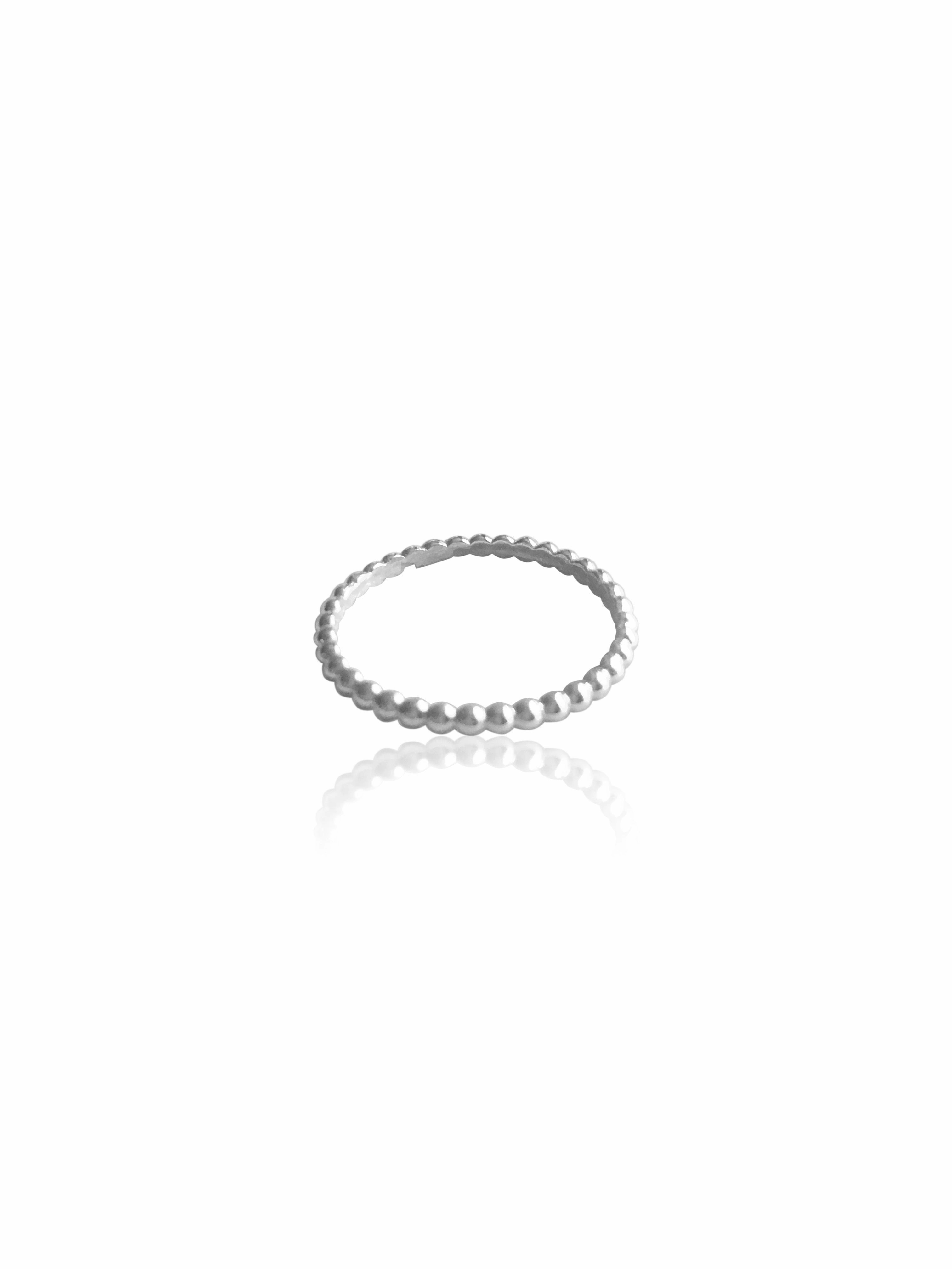 14K Beaded Stackable Band