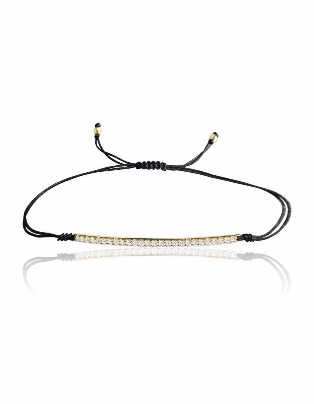 14K Diamond Bar Macrame Bracelet