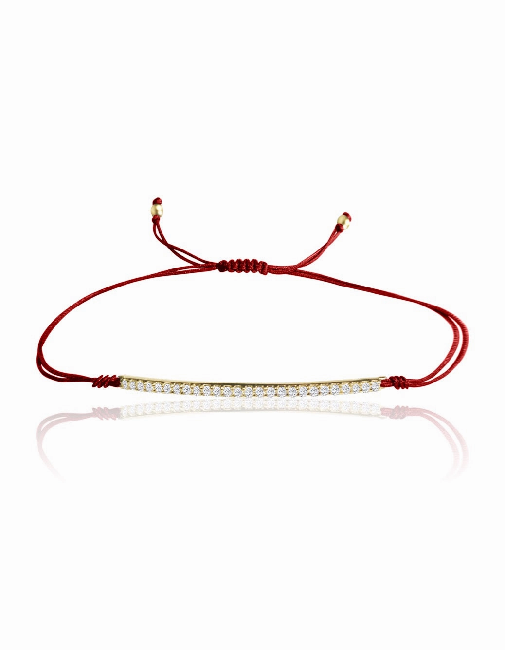 14K Diamond Bar Macrame Bracelet