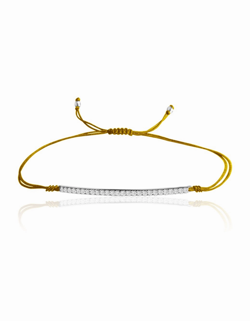 14K Diamond Bar Macrame Bracelet