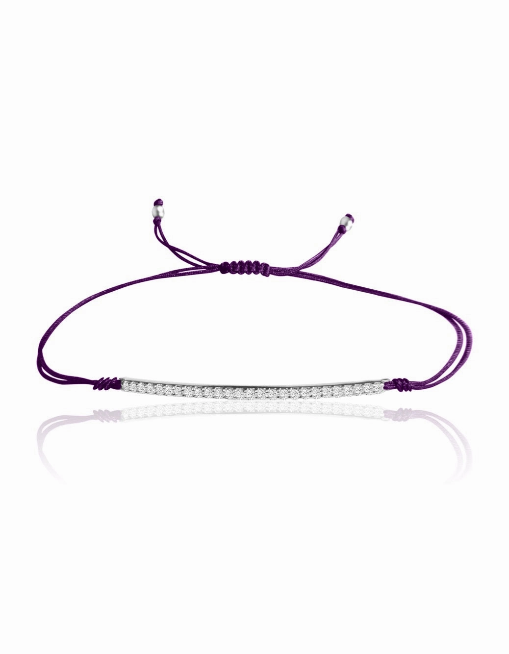 14K Diamond Bar Macrame Bracelet