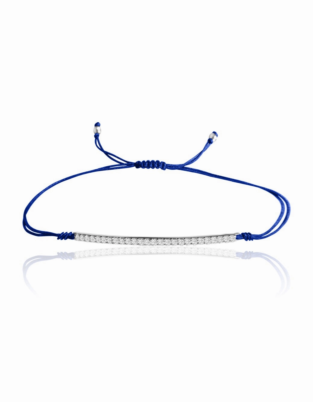 14K Diamond Bar Macrame Bracelet