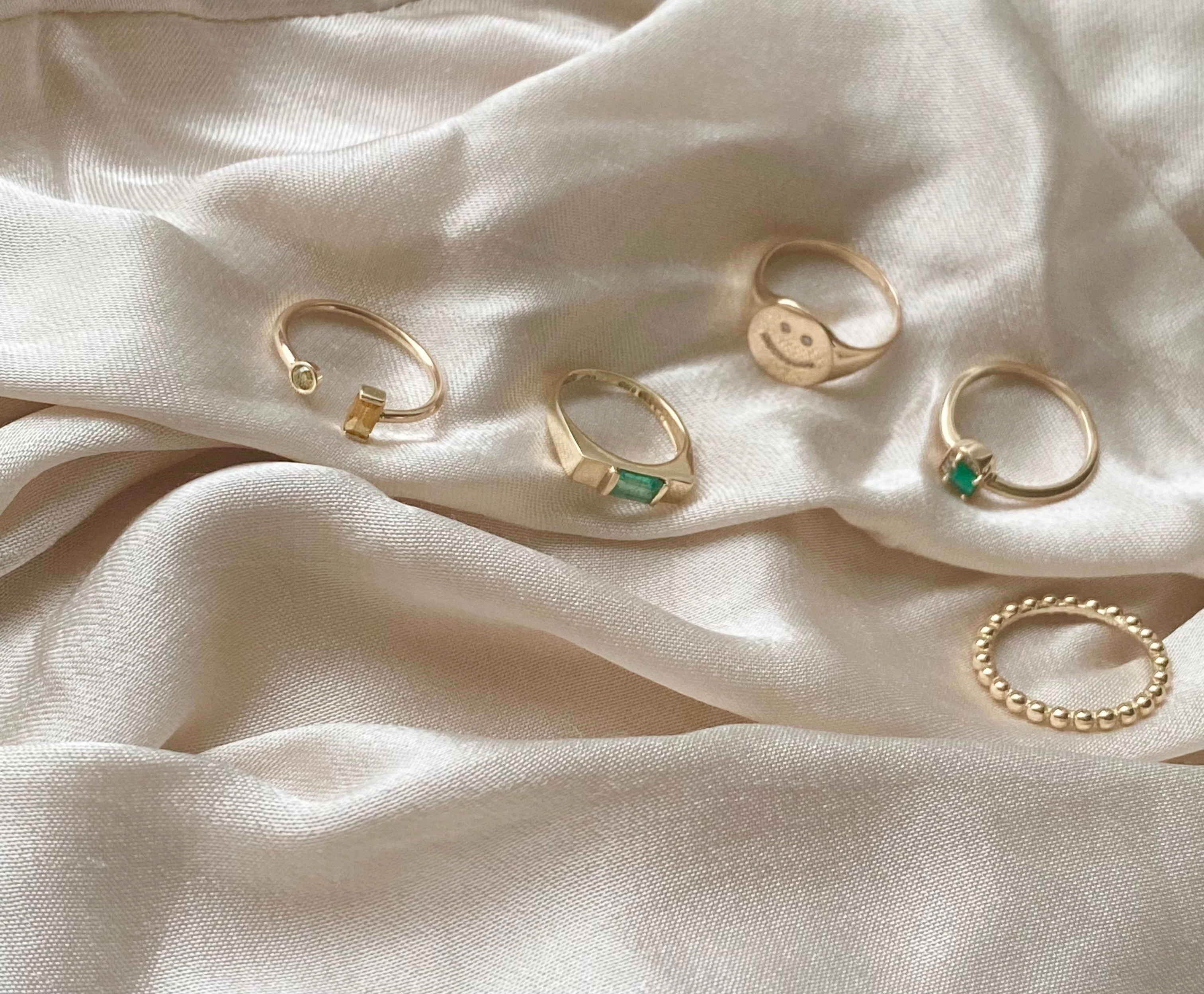 14k Diamond Be Happy Ring