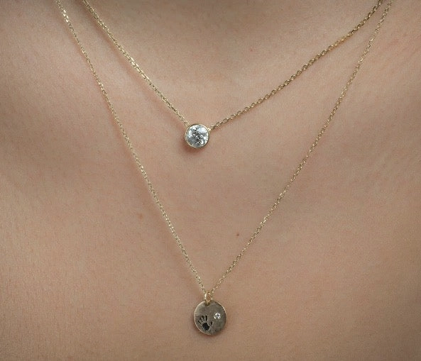 14k Diamond Love Is In Your Hands Necklace