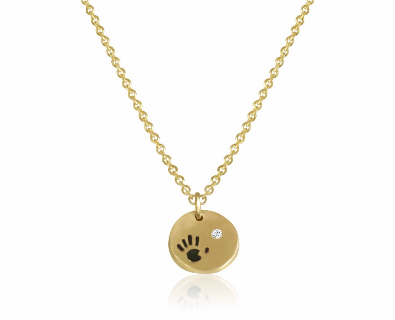 14k Diamond Love Is In Your Hands Necklace