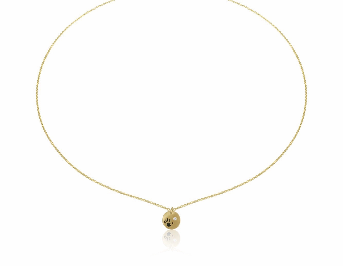 14k Diamond Love Is In Your Hands Necklace
