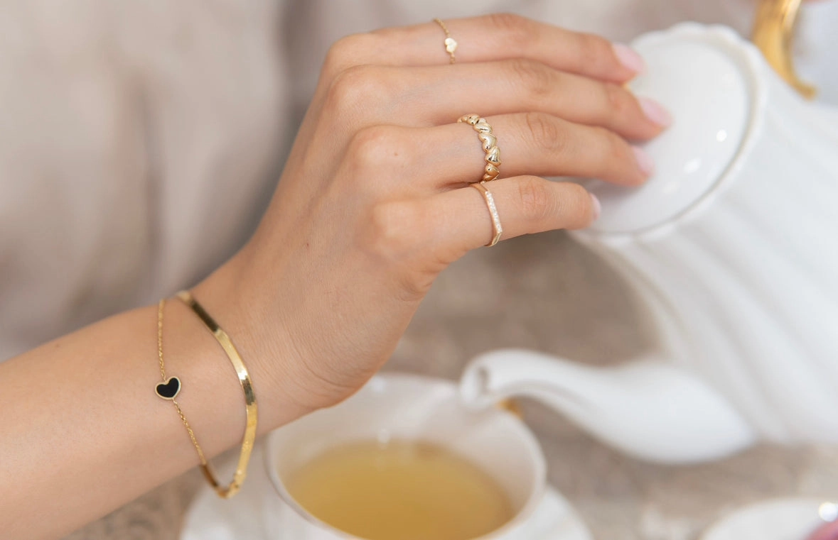 14K Diamond Pave Bar Pinky Ring