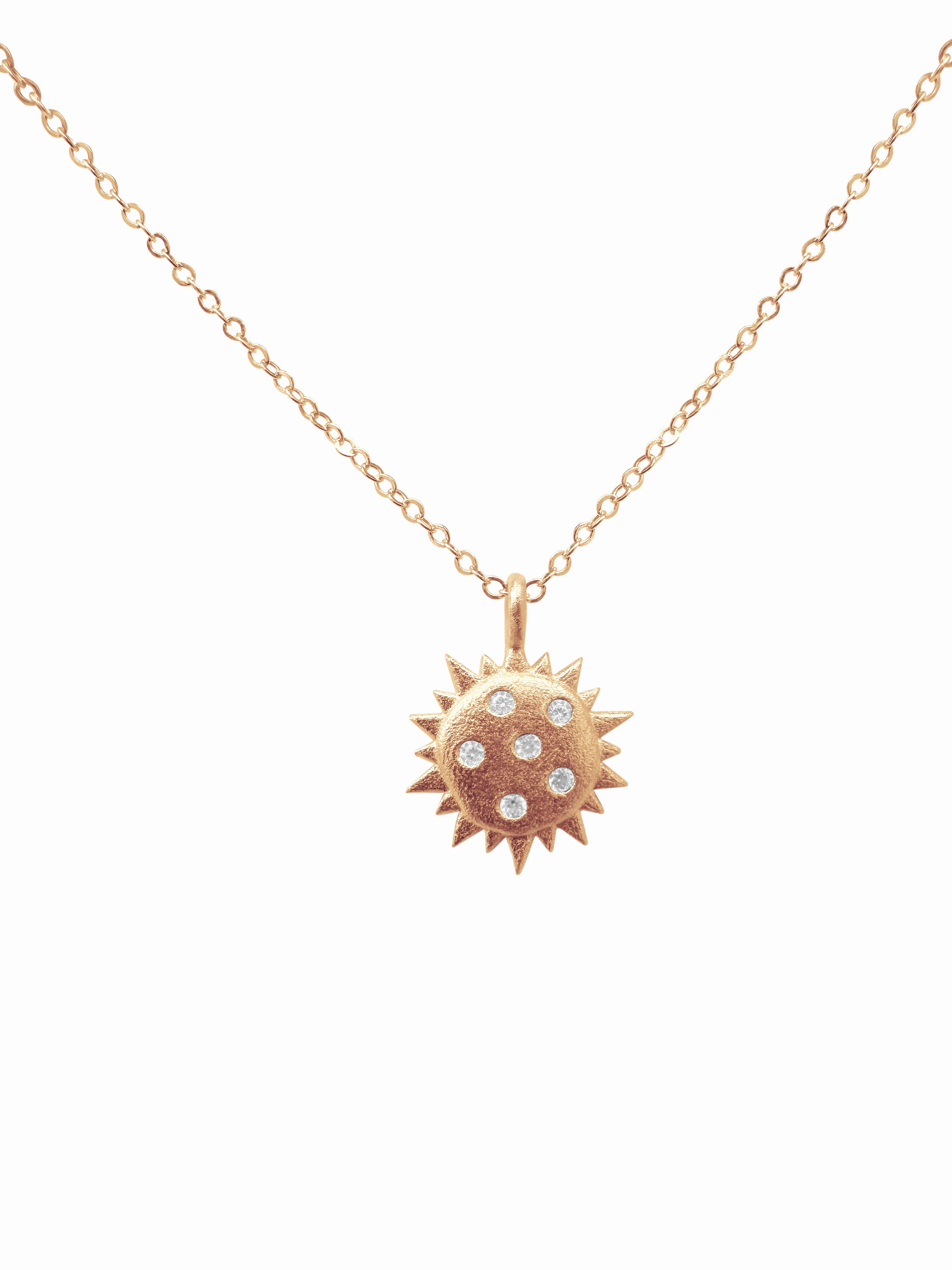 14k Diamond Satin Sun Necklace