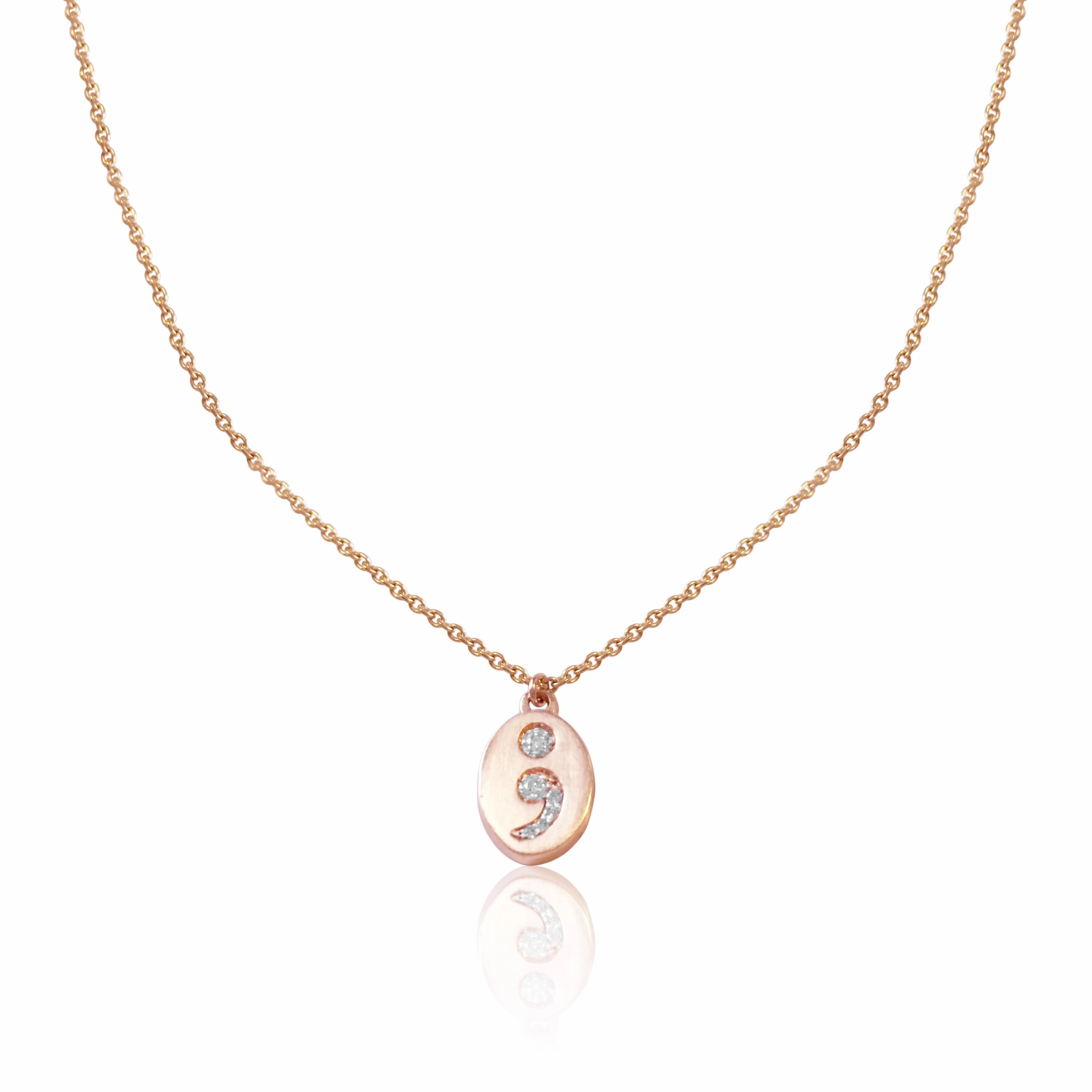 14k Diamond Semicolon Necklace