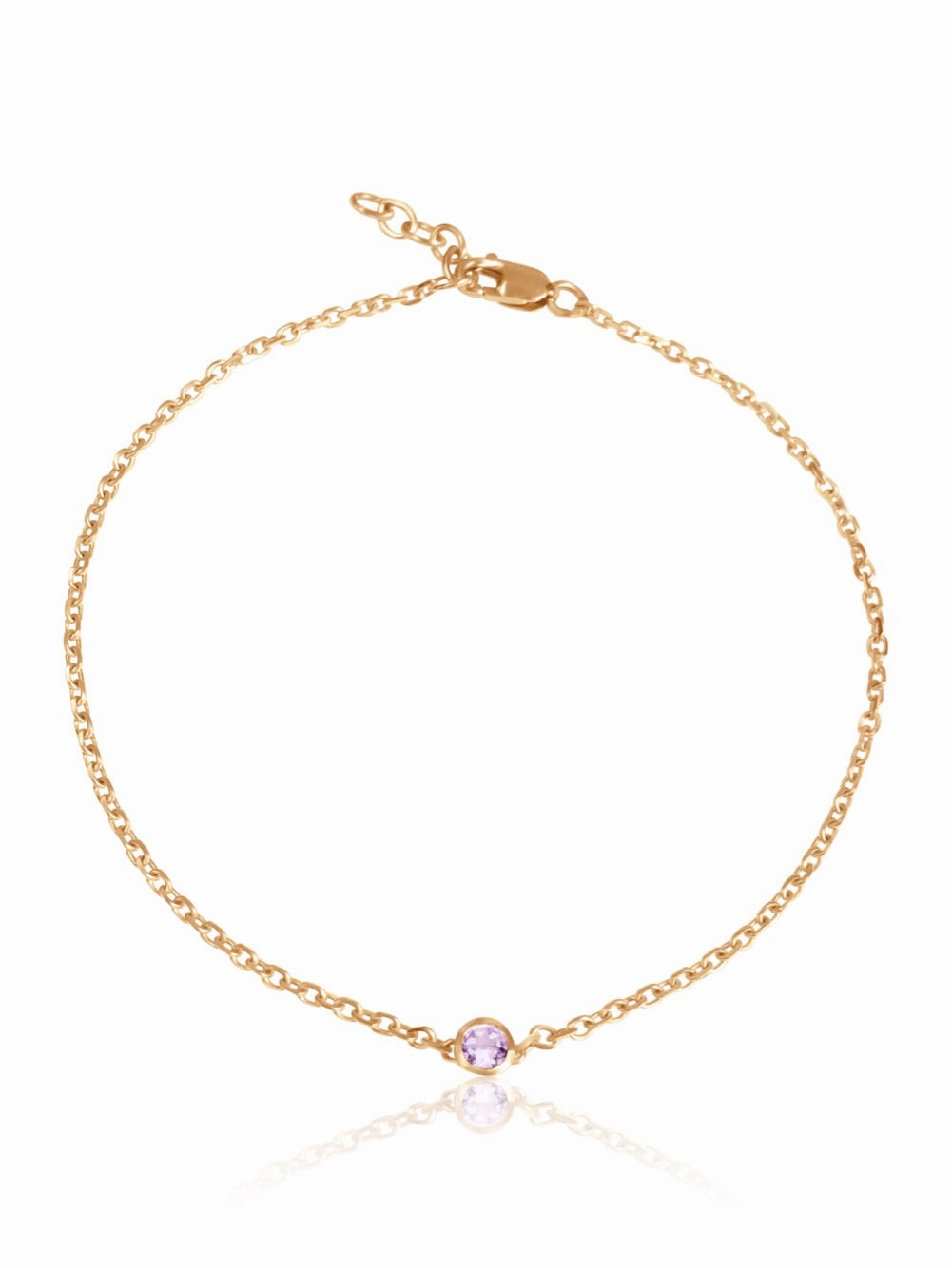 14K Gemstone Bezel Bracelet