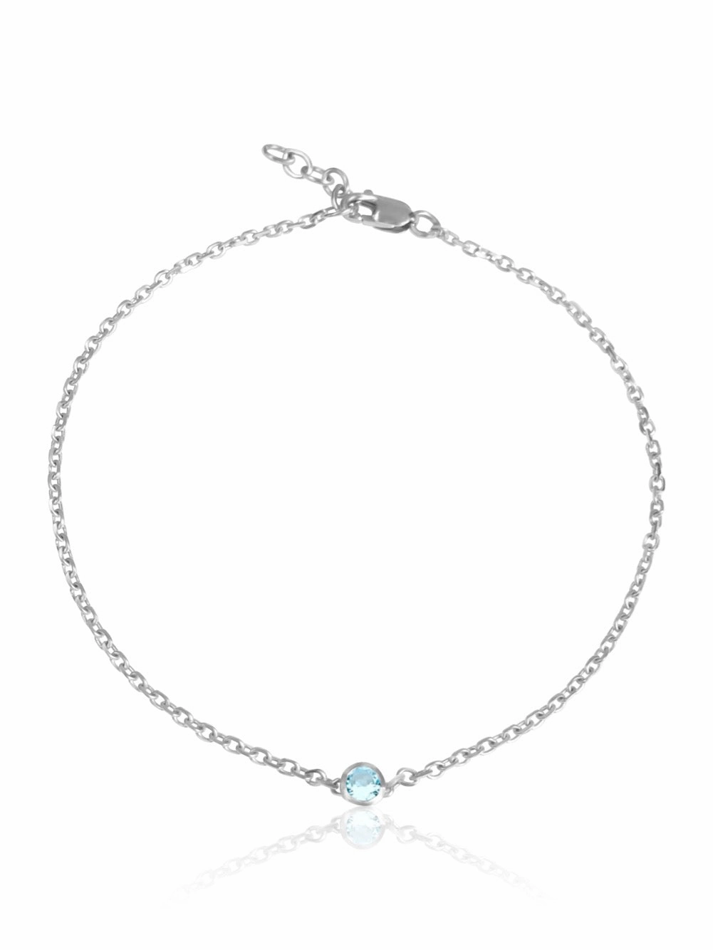 14K Gemstone Bezel Bracelet