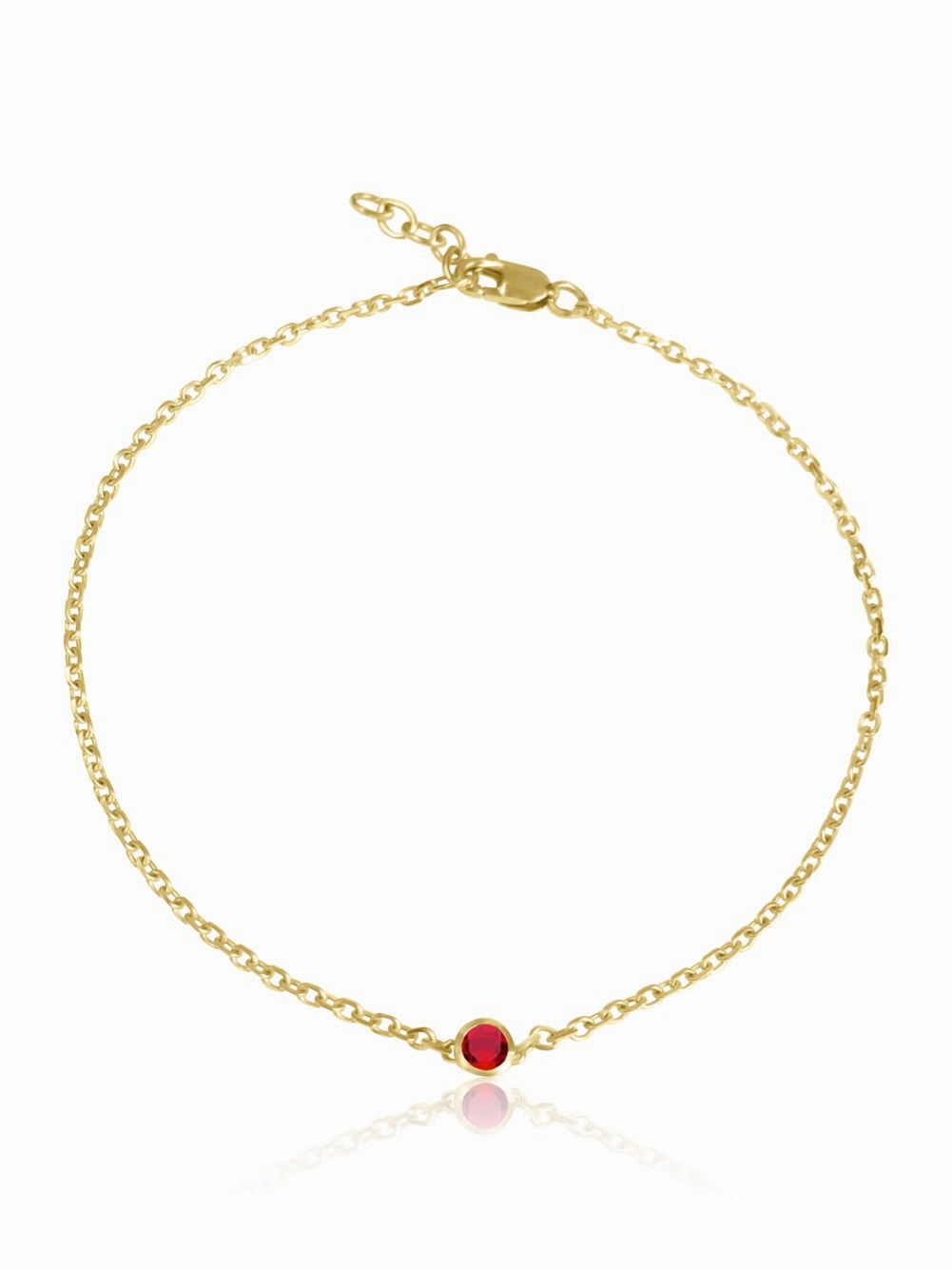 14K Gemstone Bezel Bracelet