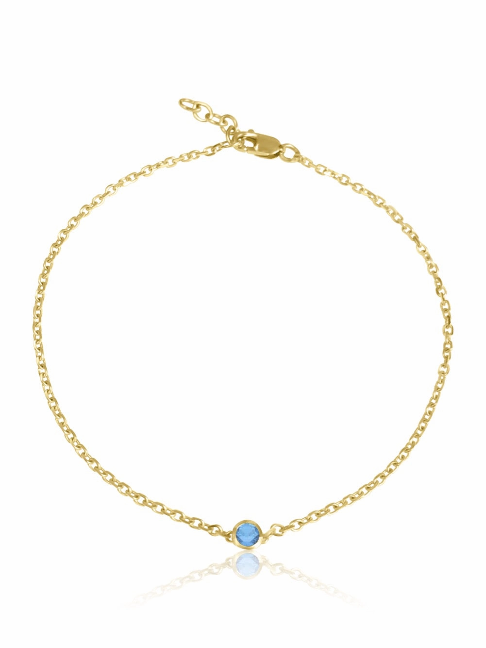 14K Gemstone Bezel Bracelet