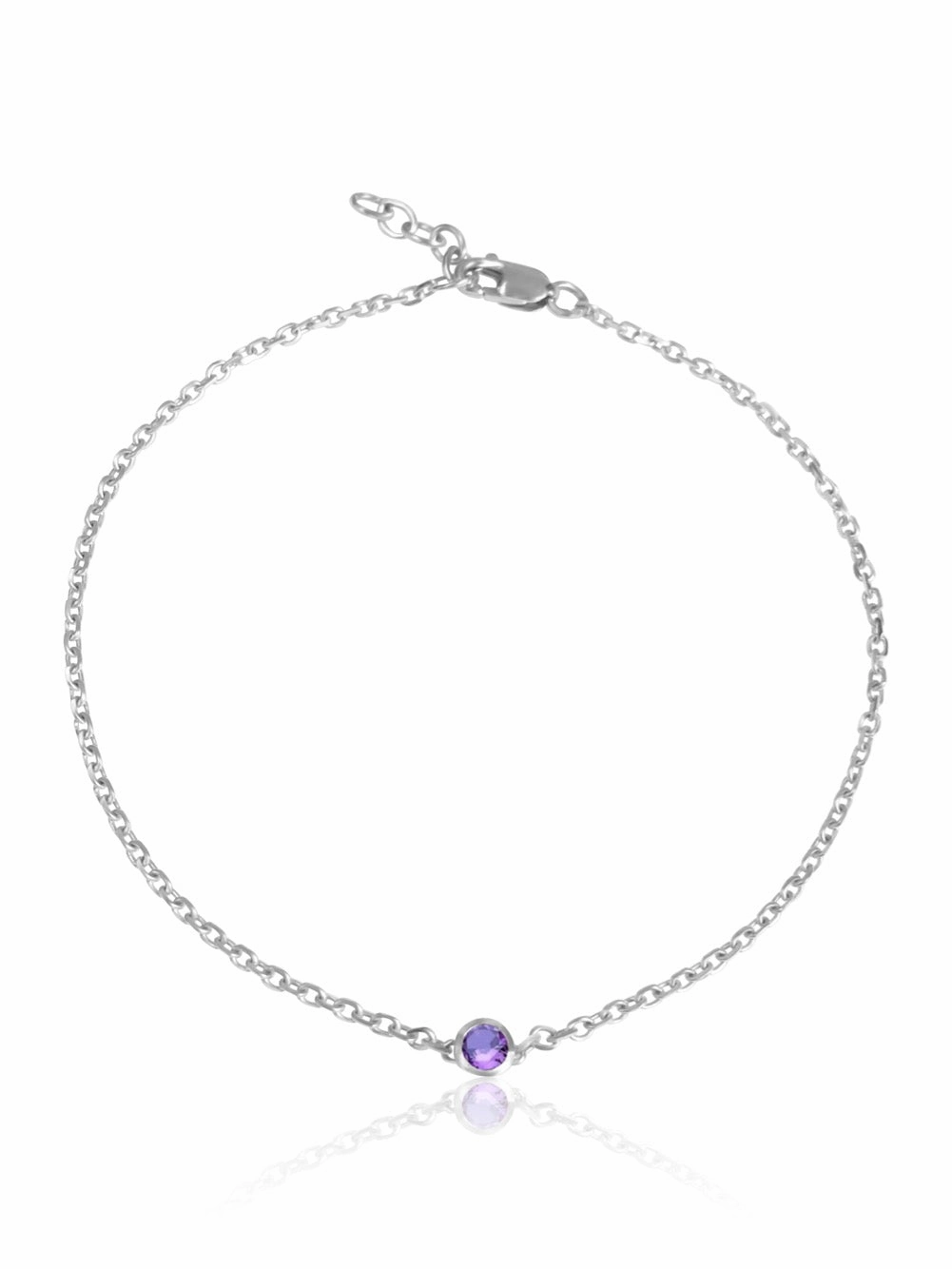 14K Gemstone Bezel Bracelet