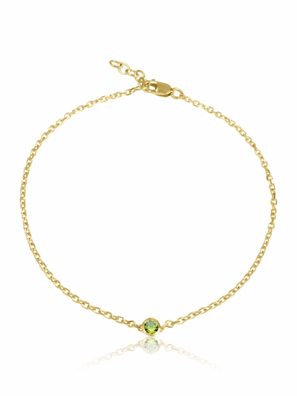 14K Gemstone Bezel Bracelet