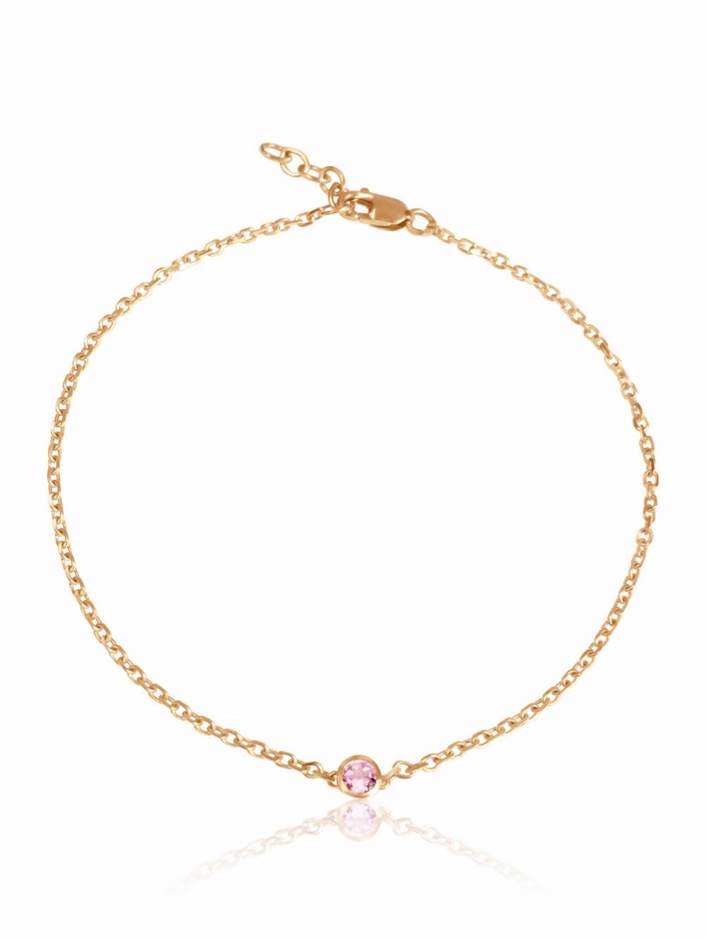 14K Gemstone Bezel Bracelet