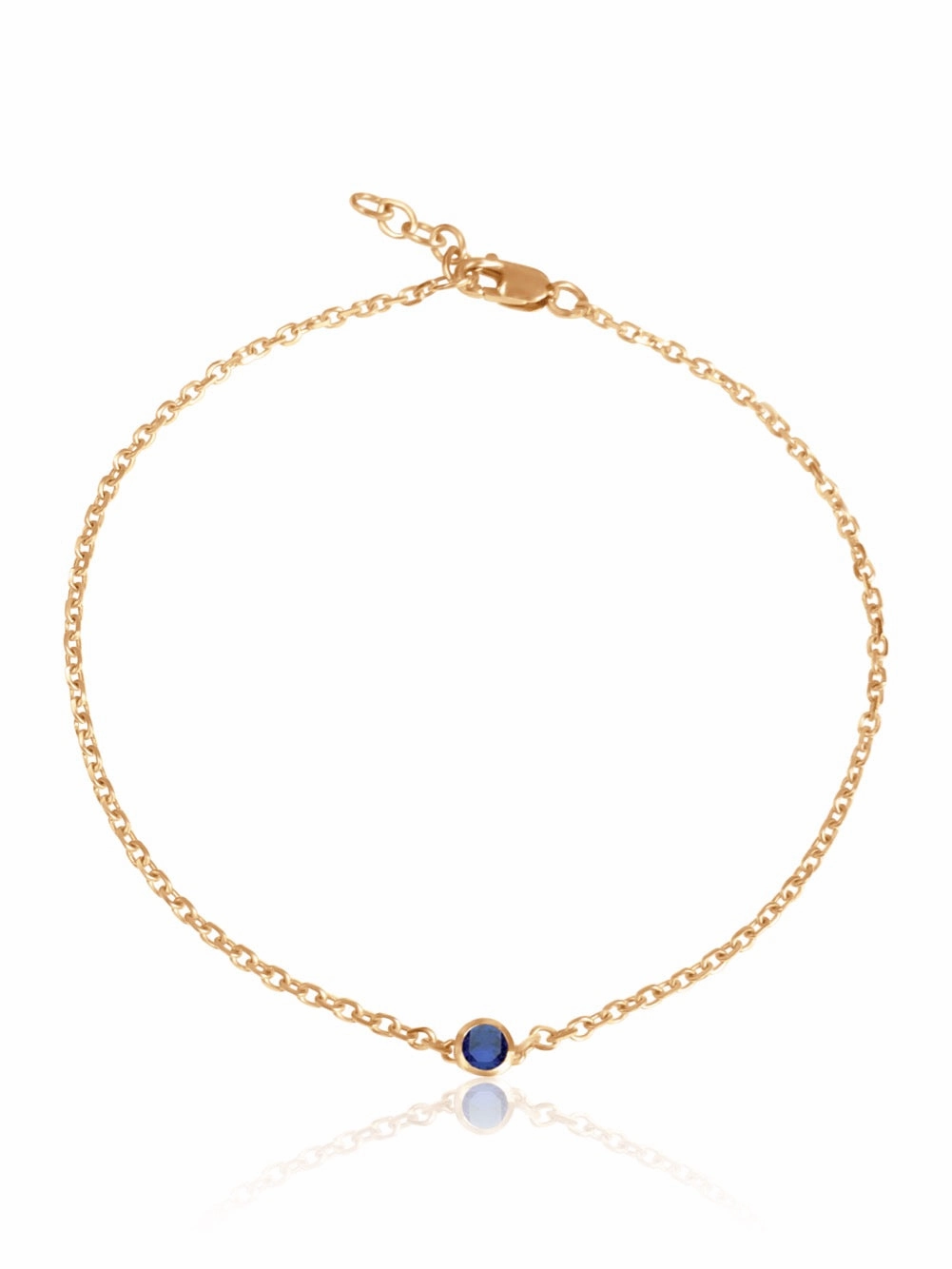 14K Gemstone Bezel Bracelet