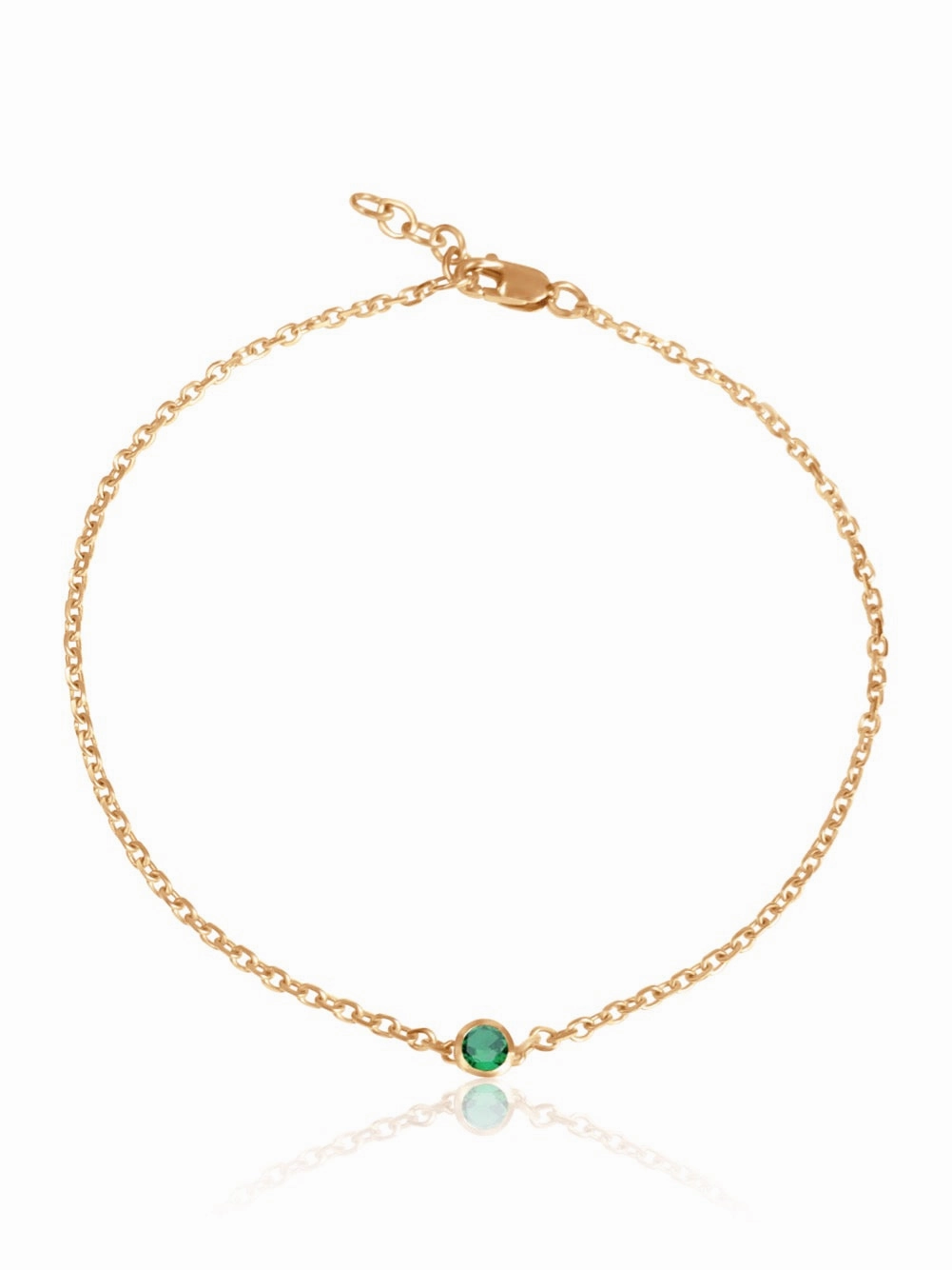 14K Gemstone Bezel Bracelet
