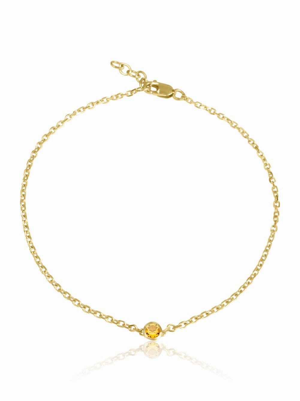 14K Gemstone Bezel Bracelet