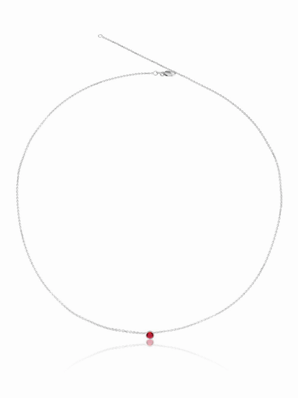 14K Gemstone Bezel Necklace