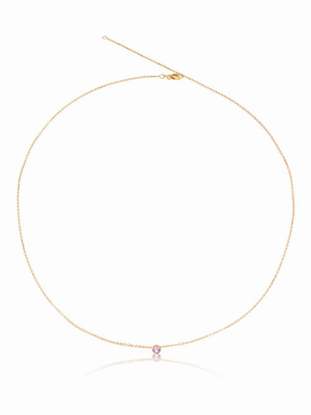 14K Gemstone Bezel Necklace