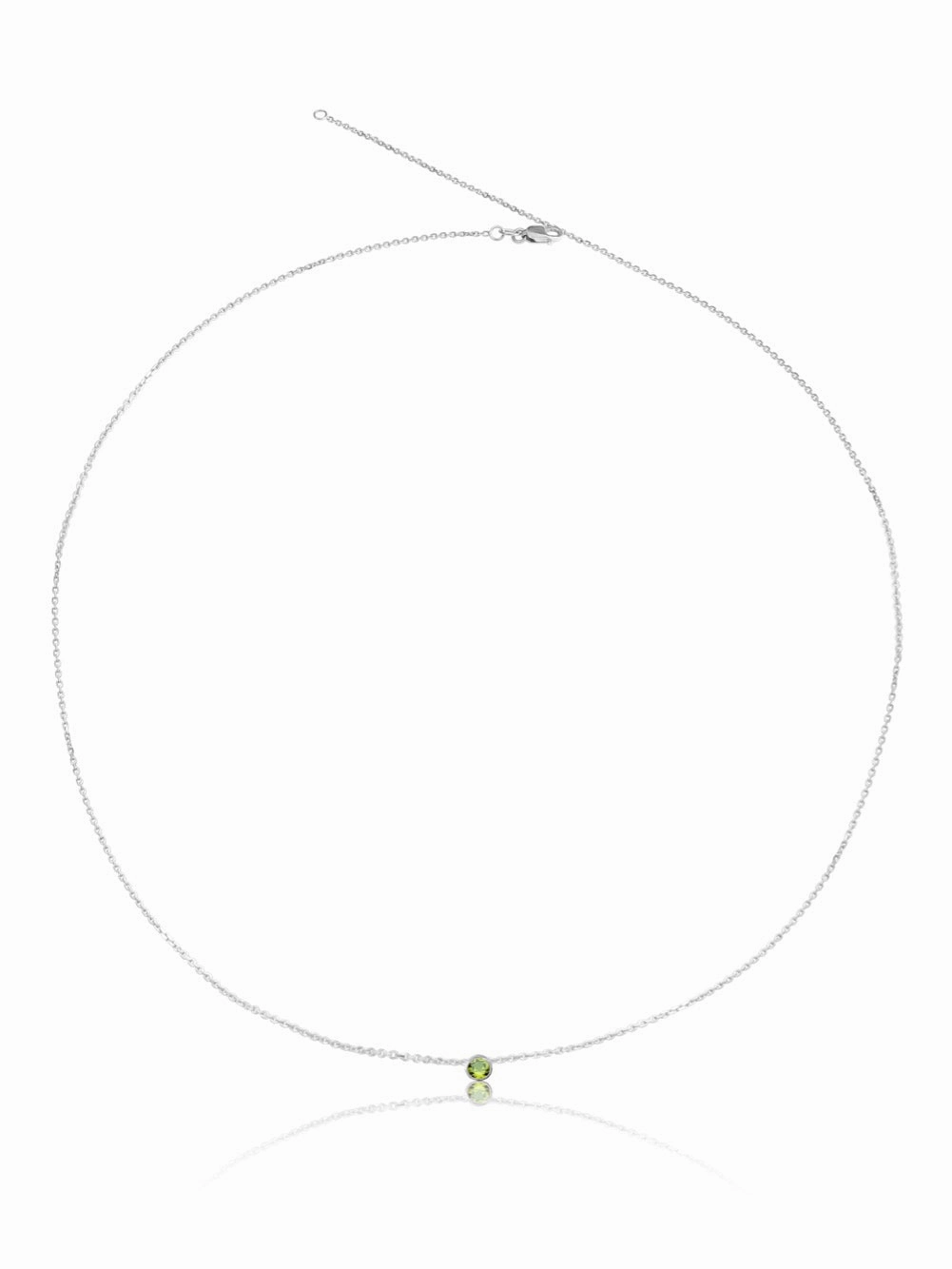 14K Gemstone Bezel Necklace