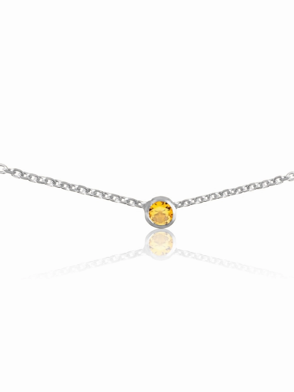 14K Gemstone Bezel Necklace