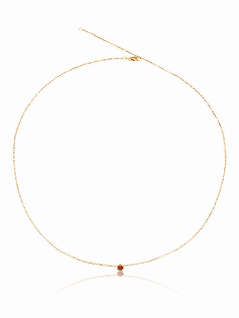 14K Gemstone Bezel Necklace