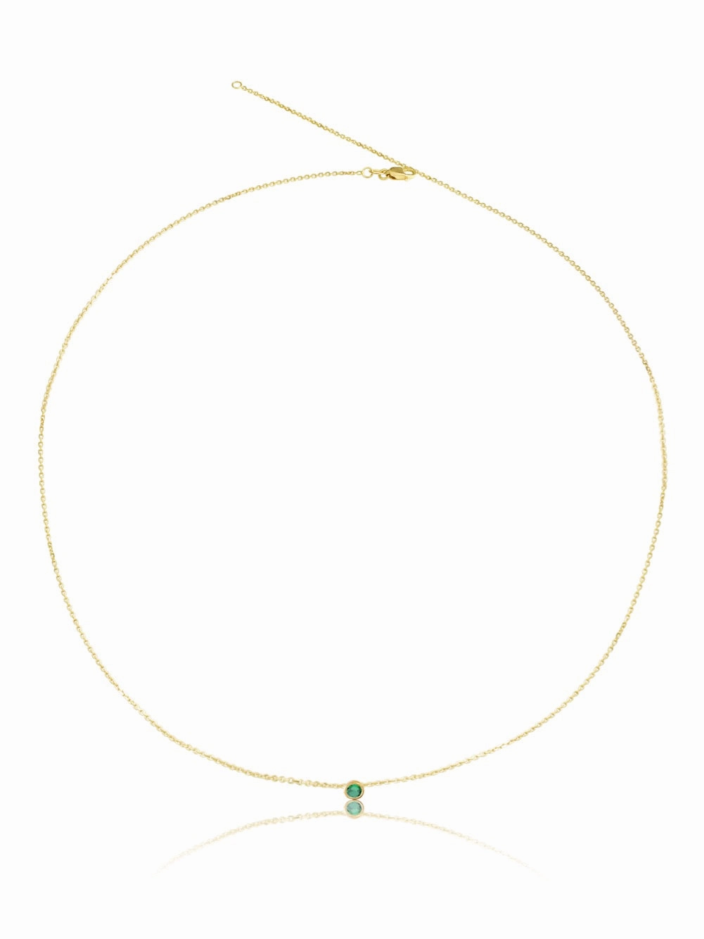 14K Gemstone Bezel Necklace