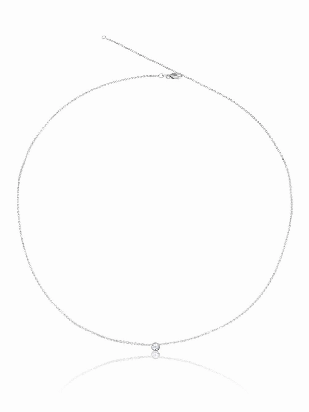14K Gemstone Bezel Necklace