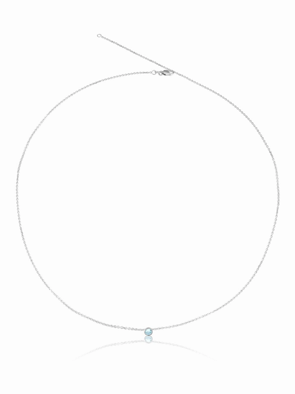 14K Gemstone Bezel Necklace