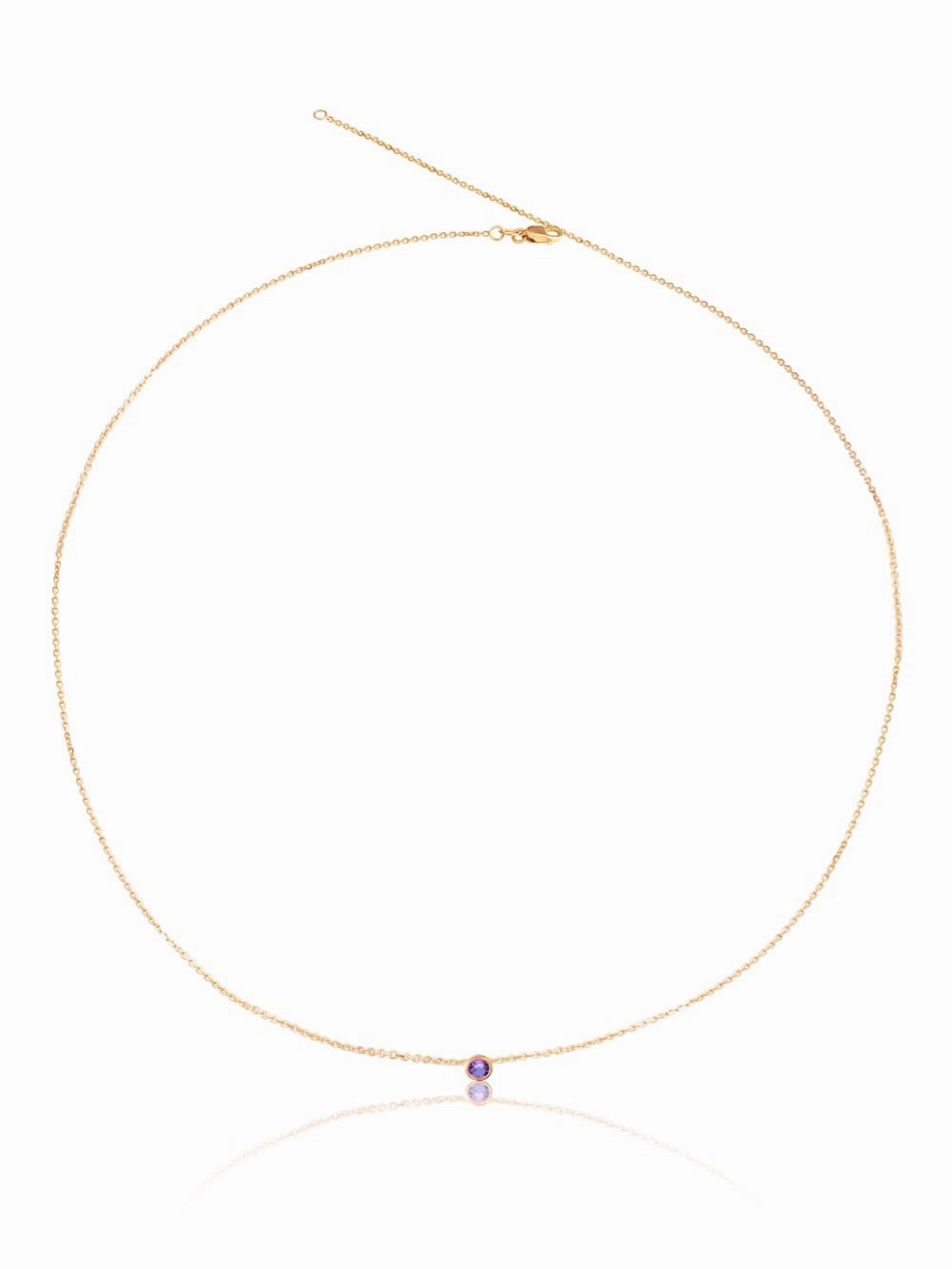 14K Gemstone Bezel Necklace