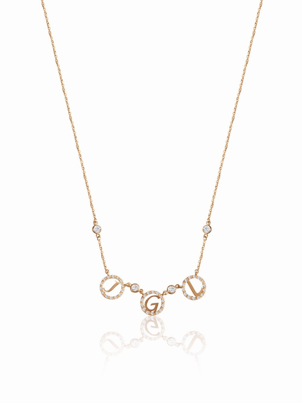 14K Gold & Diamond Initial Necklace