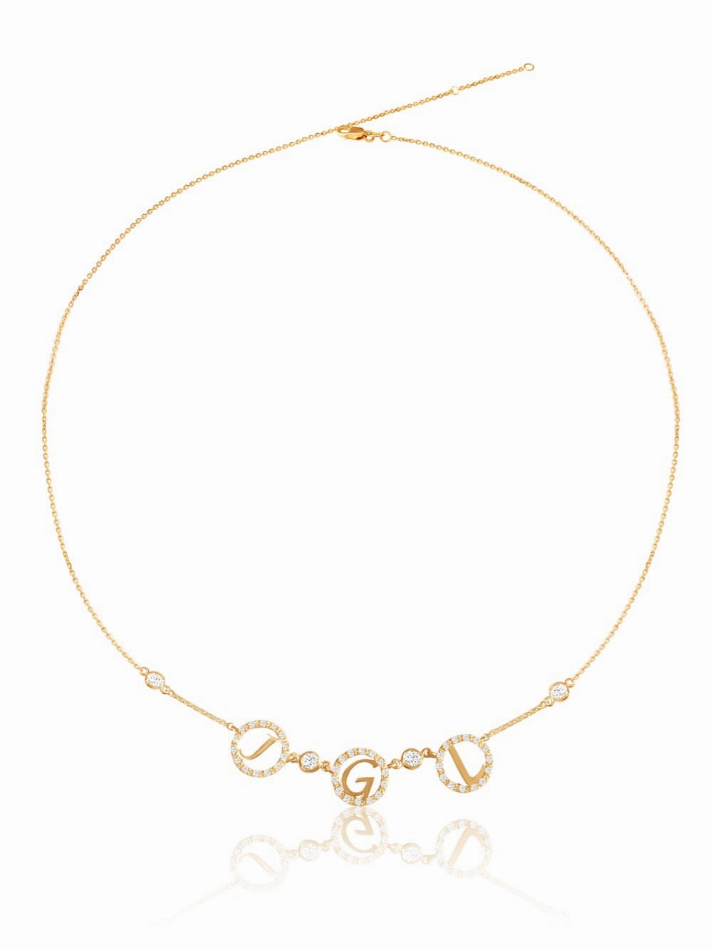 14K Gold & Diamond Initial Necklace