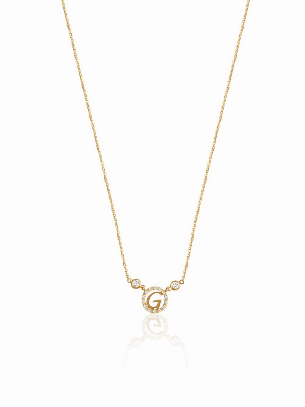 14K Gold & Diamond Initial Necklace