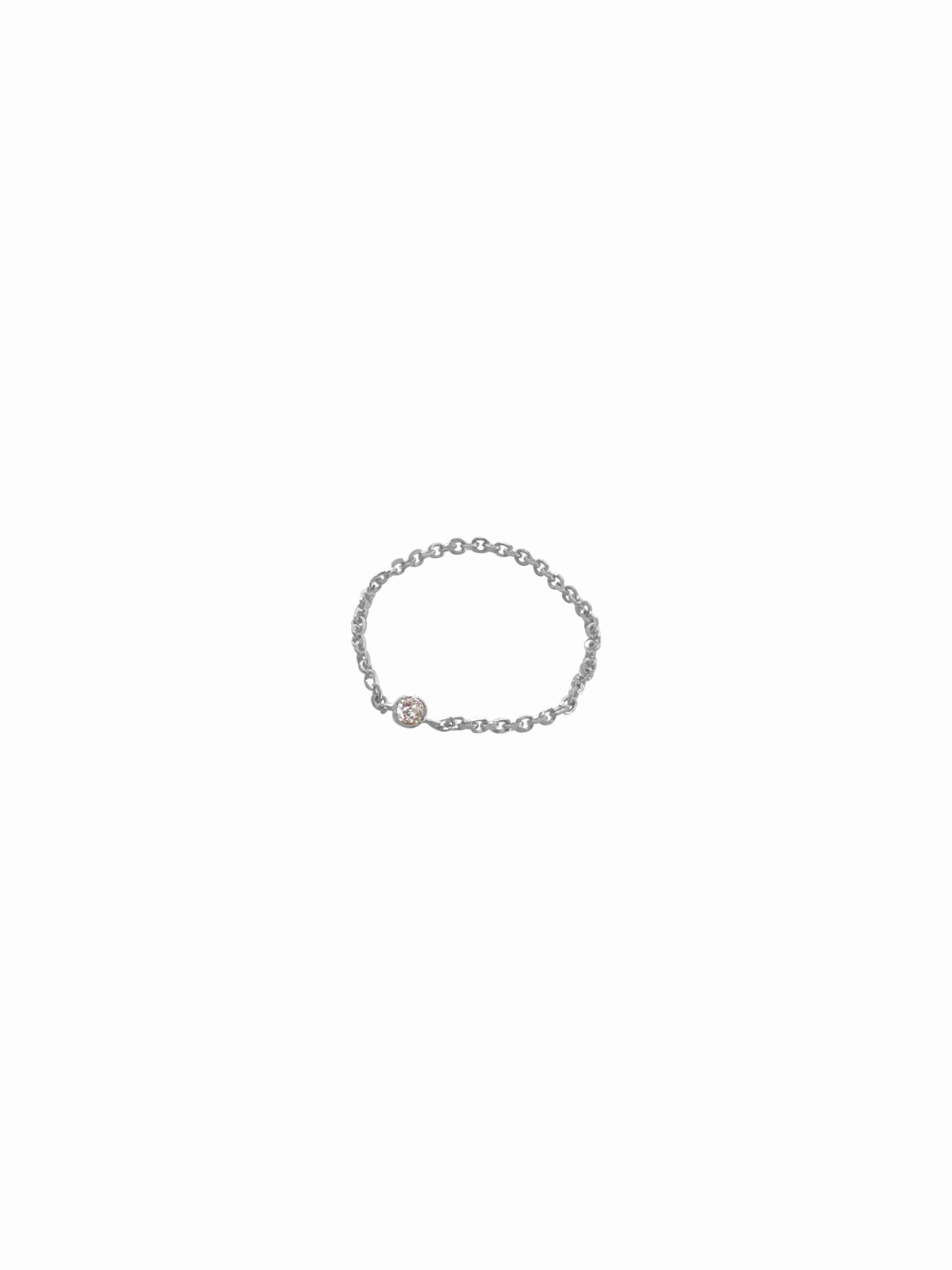 14K Gold & Mini Gemstone Soft Chain Ring