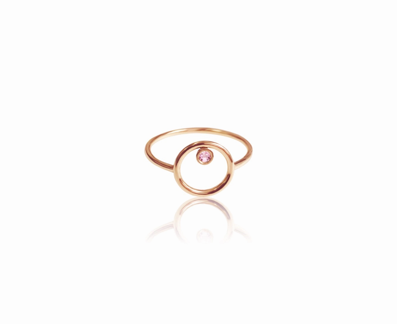 14k Gold And Diamond/Gemstone Circle Ring