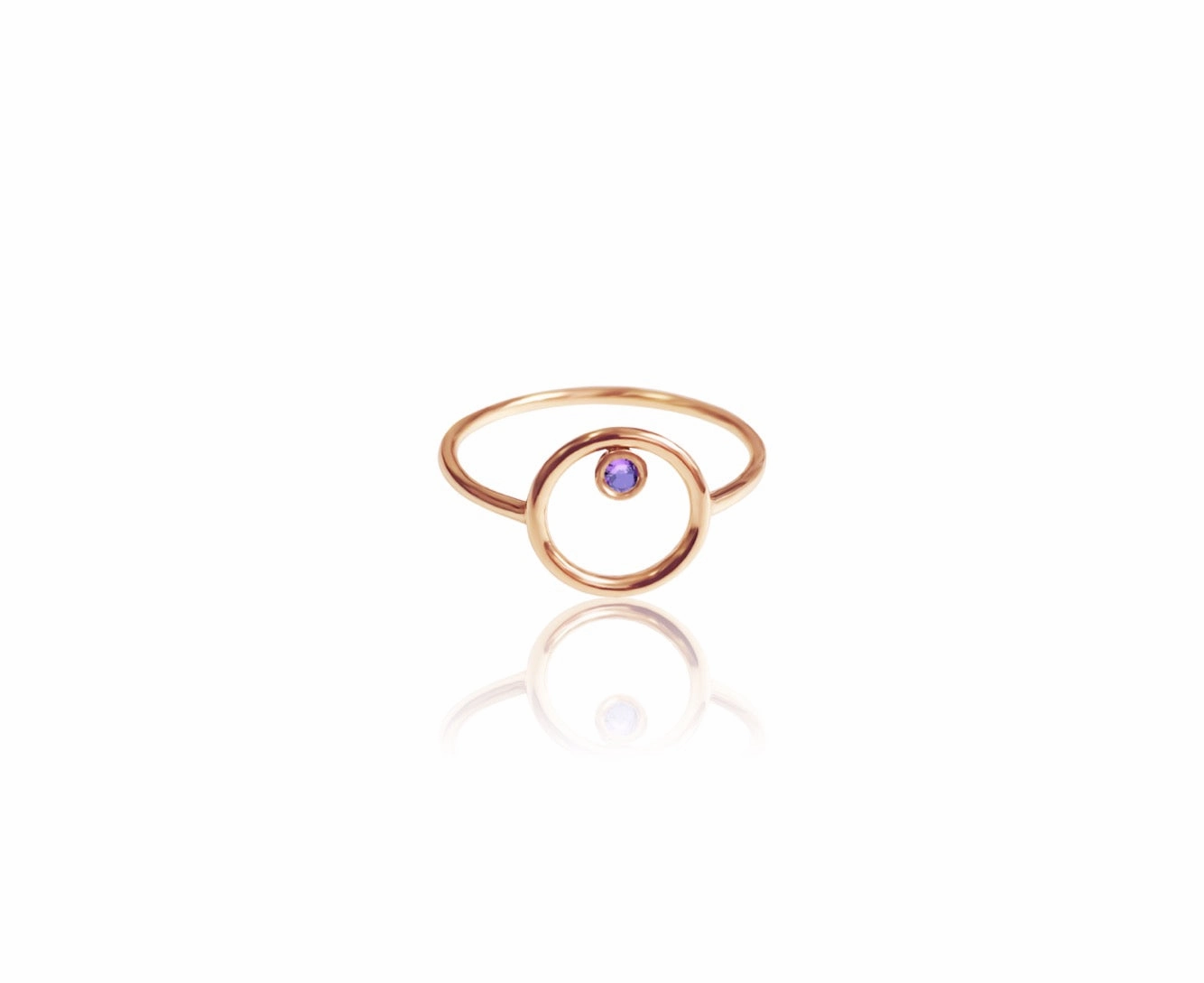 14k Gold And Diamond/Gemstone Circle Ring