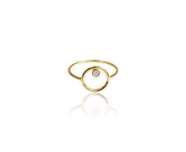 14k Gold And Diamond/Gemstone Circle Ring