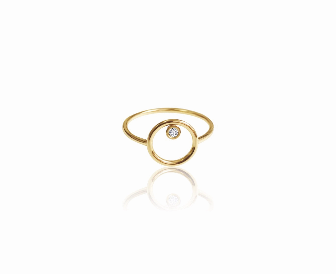 14k Gold And Diamond/Gemstone Circle Ring