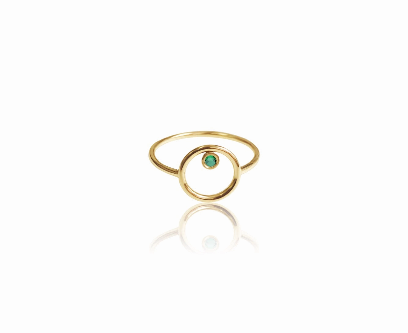 14k Gold And Diamond/Gemstone Circle Ring