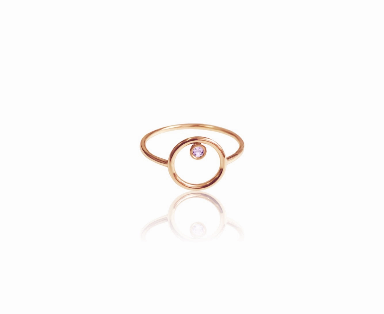 14k Gold And Diamond/Gemstone Circle Ring