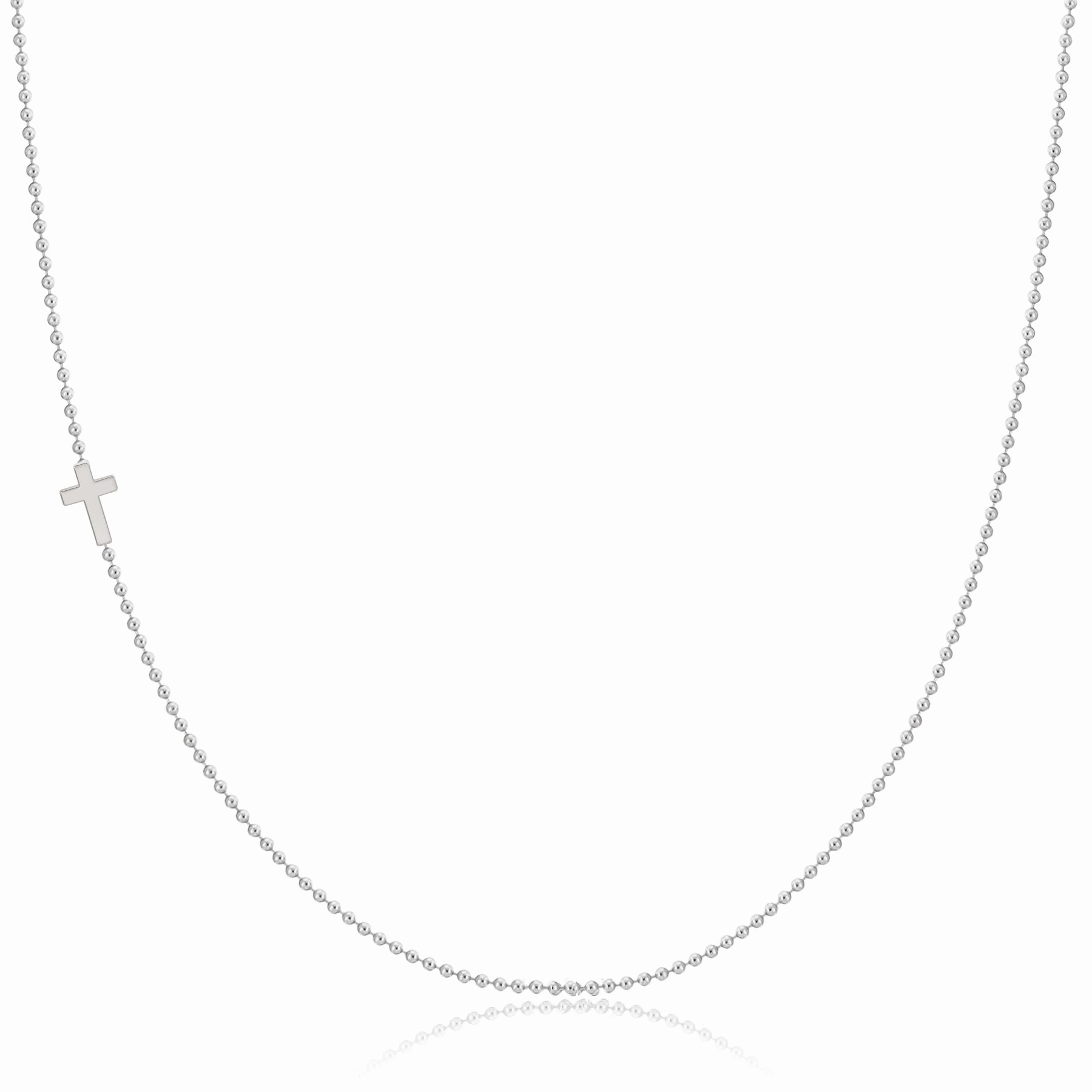 14k Gold Asymmetrical Charm Necklace - Cross