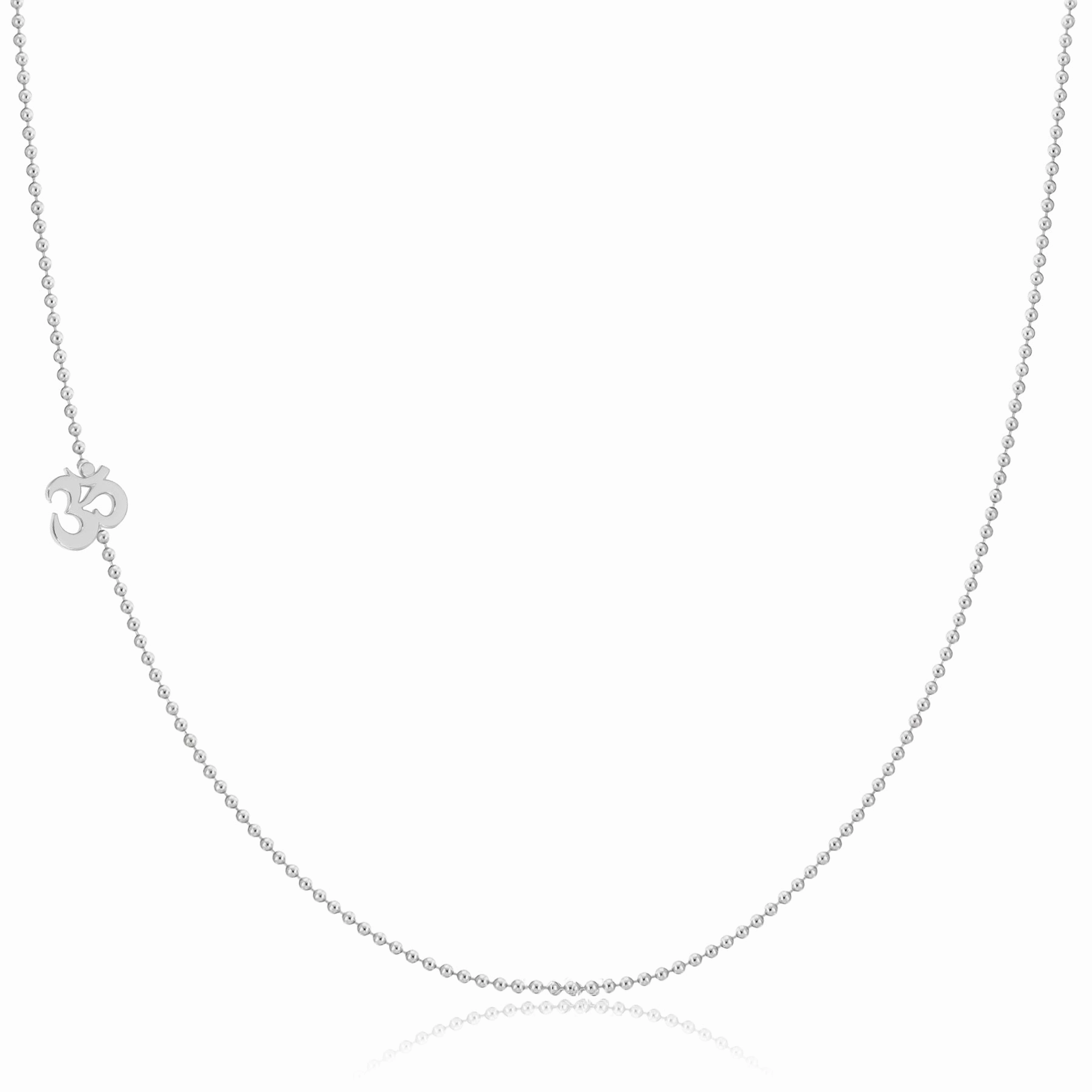 14k Gold Asymmetrical Charm Necklace - Om