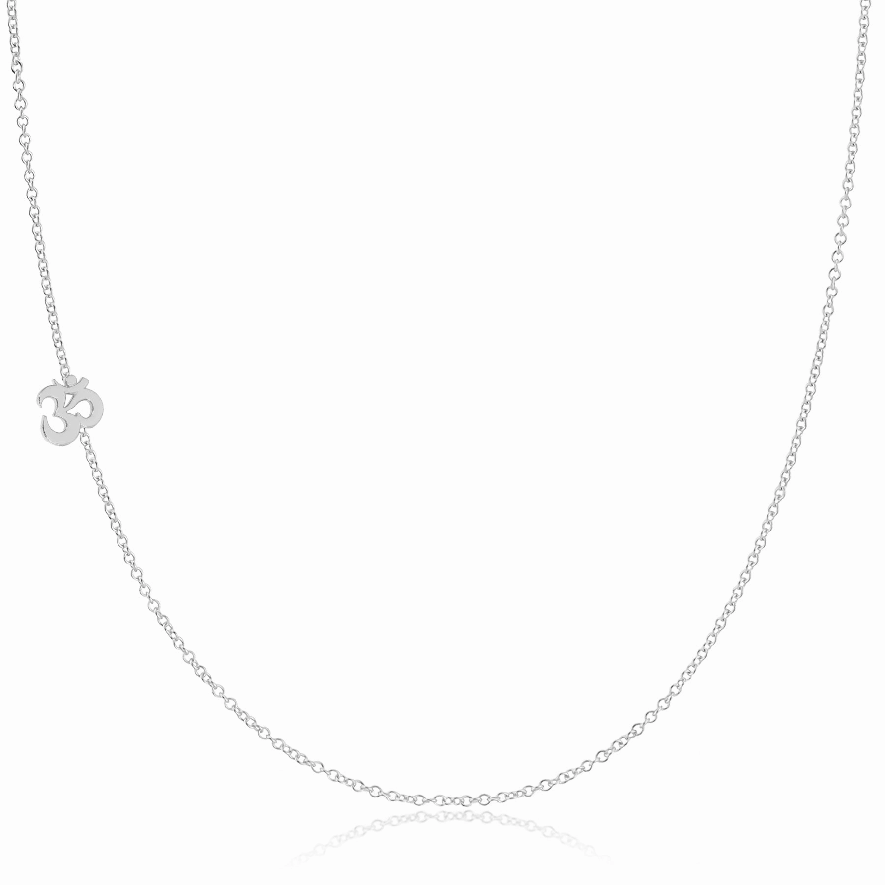 14k Gold Asymmetrical Charm Necklace - Om