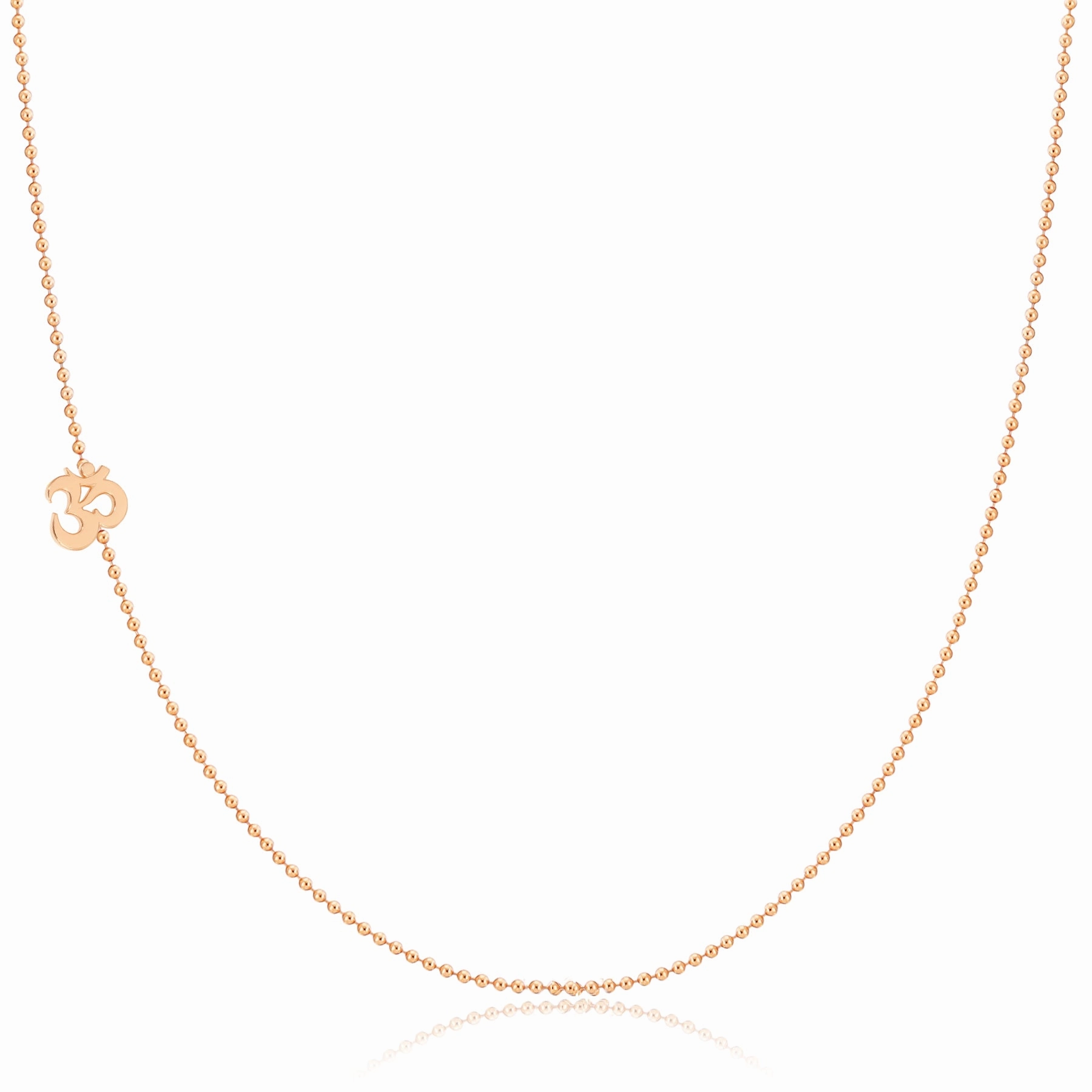 14k Gold Asymmetrical Charm Necklace - Om