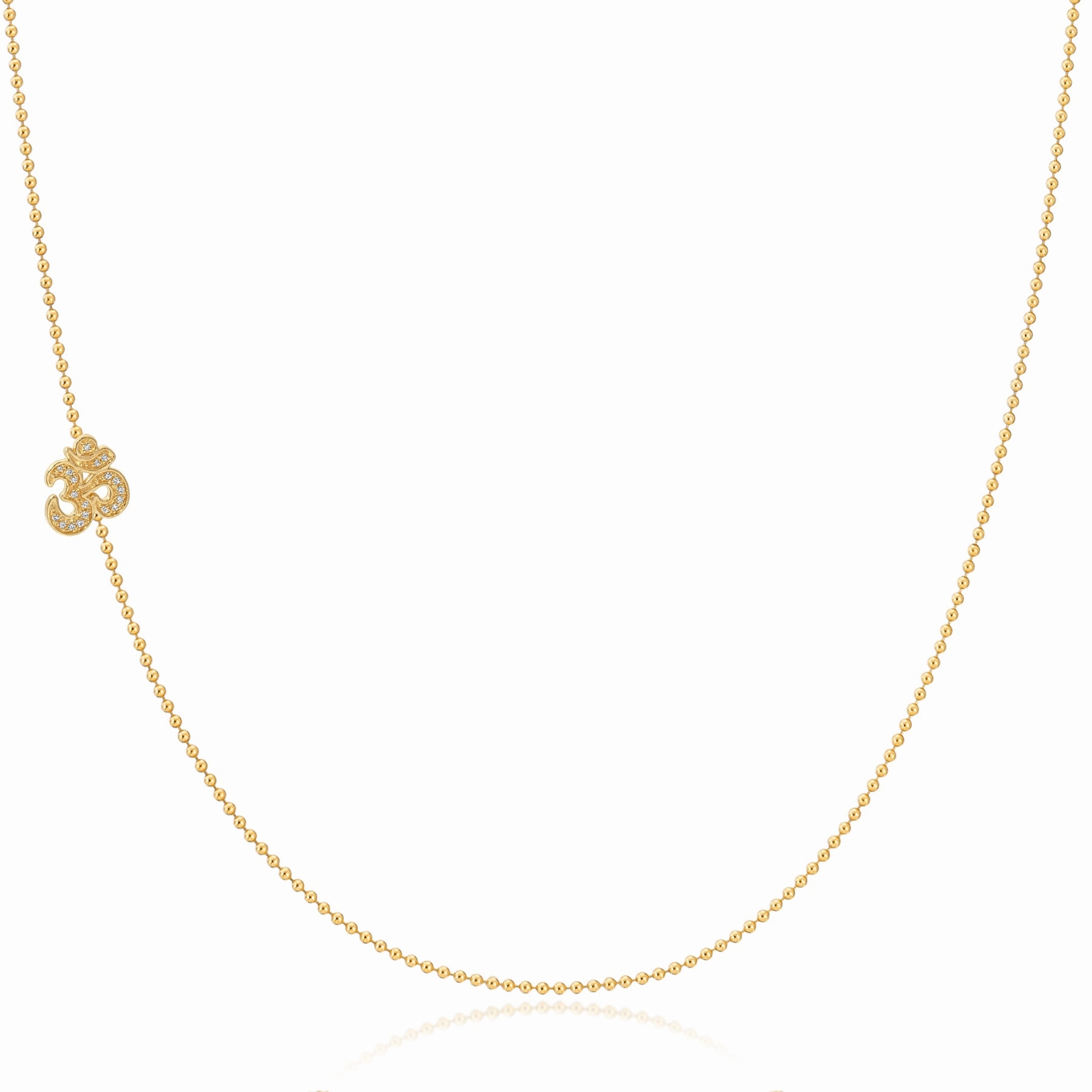 14k Gold Asymmetrical Charm Necklace - Pav Om