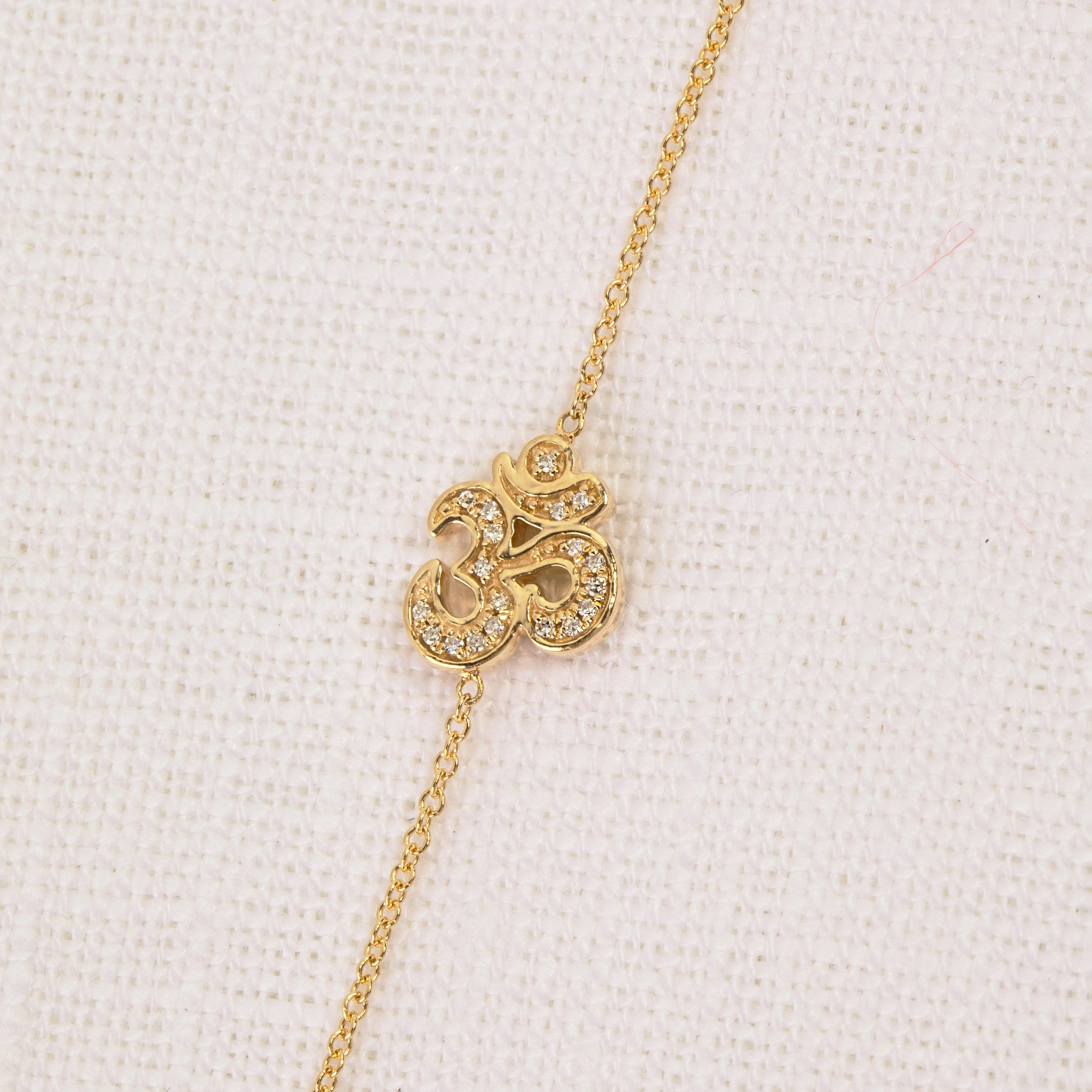 14k Gold Asymmetrical Charm Necklace - Pav Om